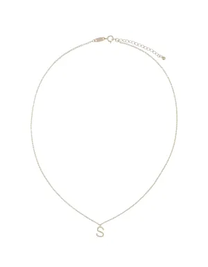 Elly Lou Timeless Initial Necklace - S- Silver