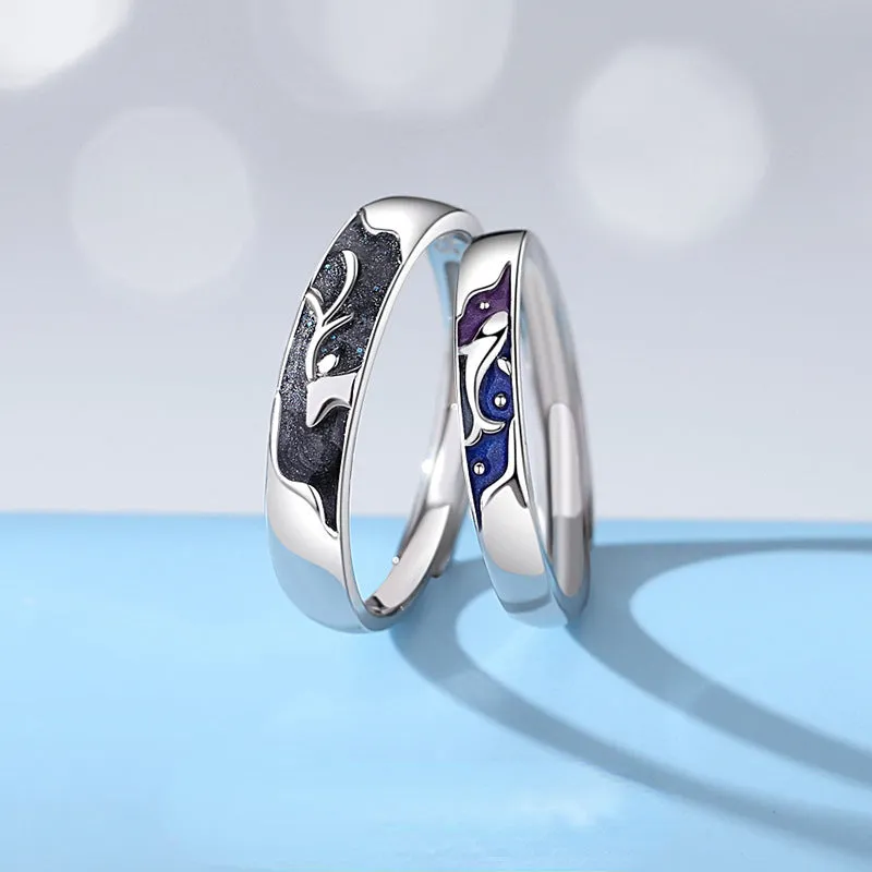 Engraved His Hers Matching Rings Set