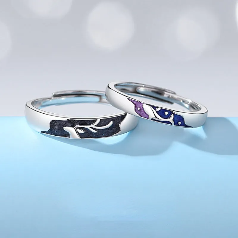 Engraved His Hers Matching Rings Set
