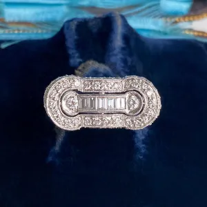 Estate Baguette & Round Brilliant Cut Diamond Ring