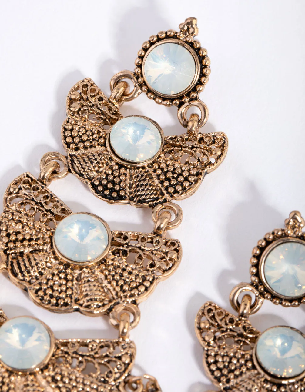 Etched Fan Drop Earrings