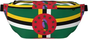 Flag Of The Commonwealth Of Dominica Stylish Crossbody Waist Pack - Versatile And Compact Travel Pouch For Hands-Free Storage, Black, PBYB-12185A