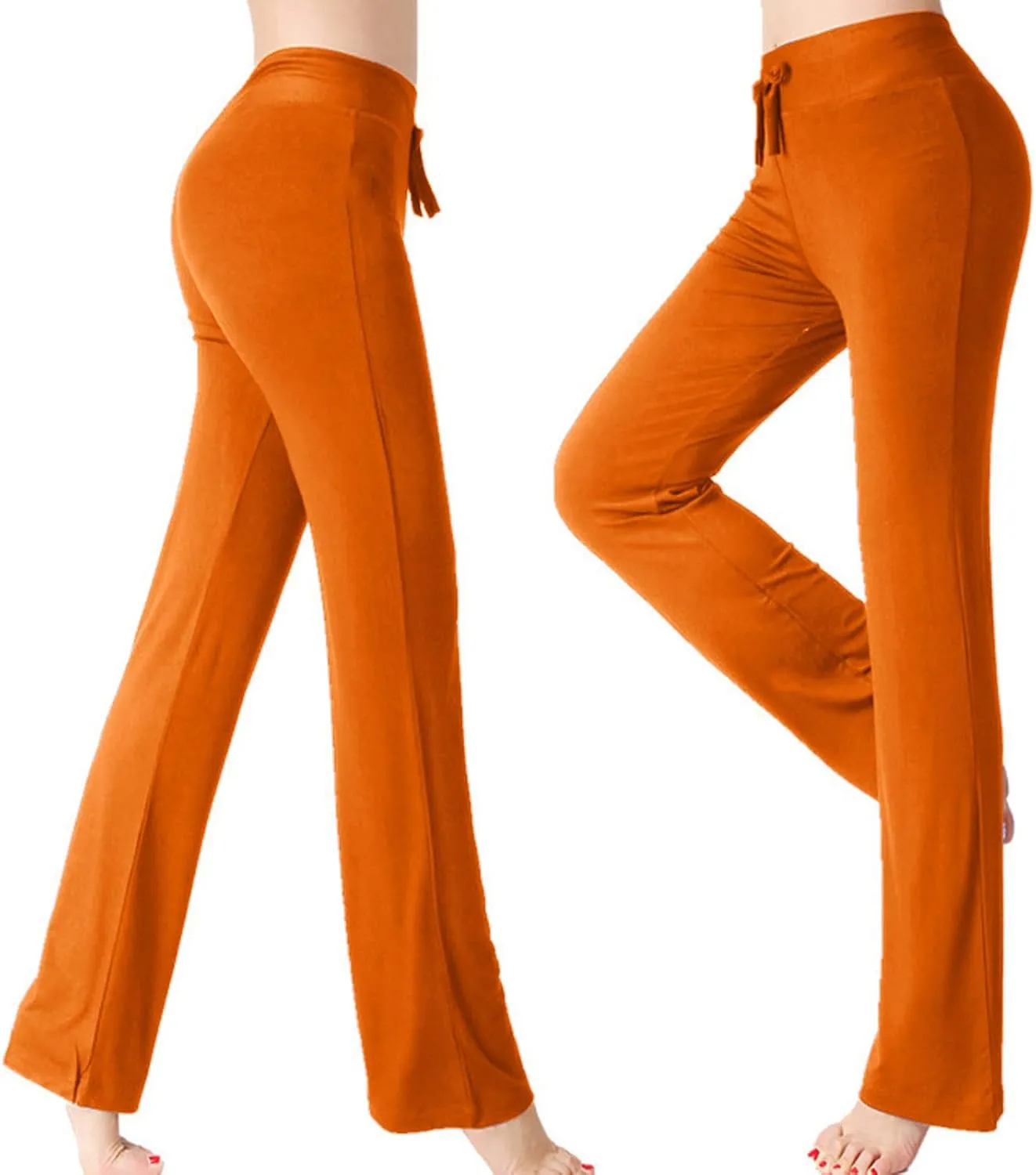 Flare Yoga Pants for Women Casual High Waist Drawstring Workout Bootcut Leggings Tummy Control Trousers for Running