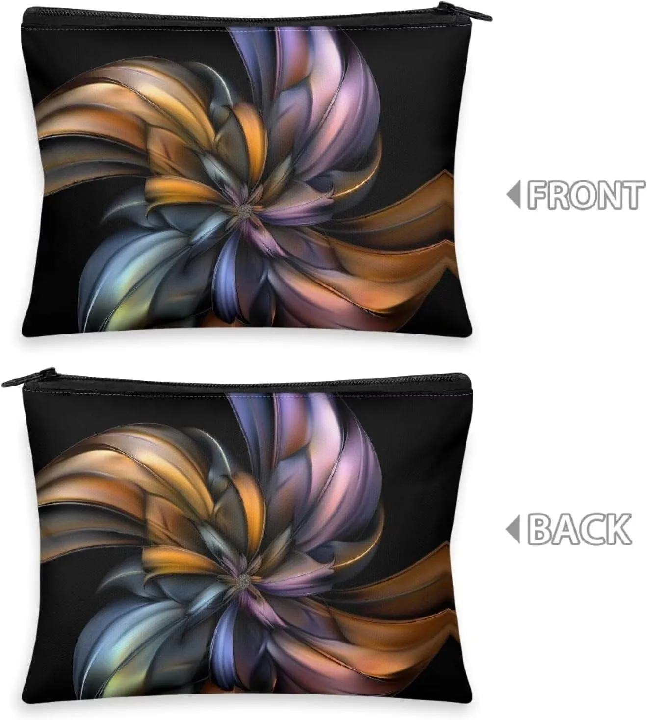 Flashideas Boho Floral Makeup Pouch for Purse Portable Versatile Travel Makeup Bag Organizer Cosmetic Zipper Pouch Purse Easy to Take Portable Toiletry Bag