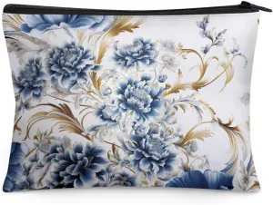 Flashideas Floral Makeup Bag for Purse Travel Cosmetic Bag Makeup Pouch Easy to Take Portable Versatile Zipper Pouch For Women Birthday Gifts for Sisters Friend