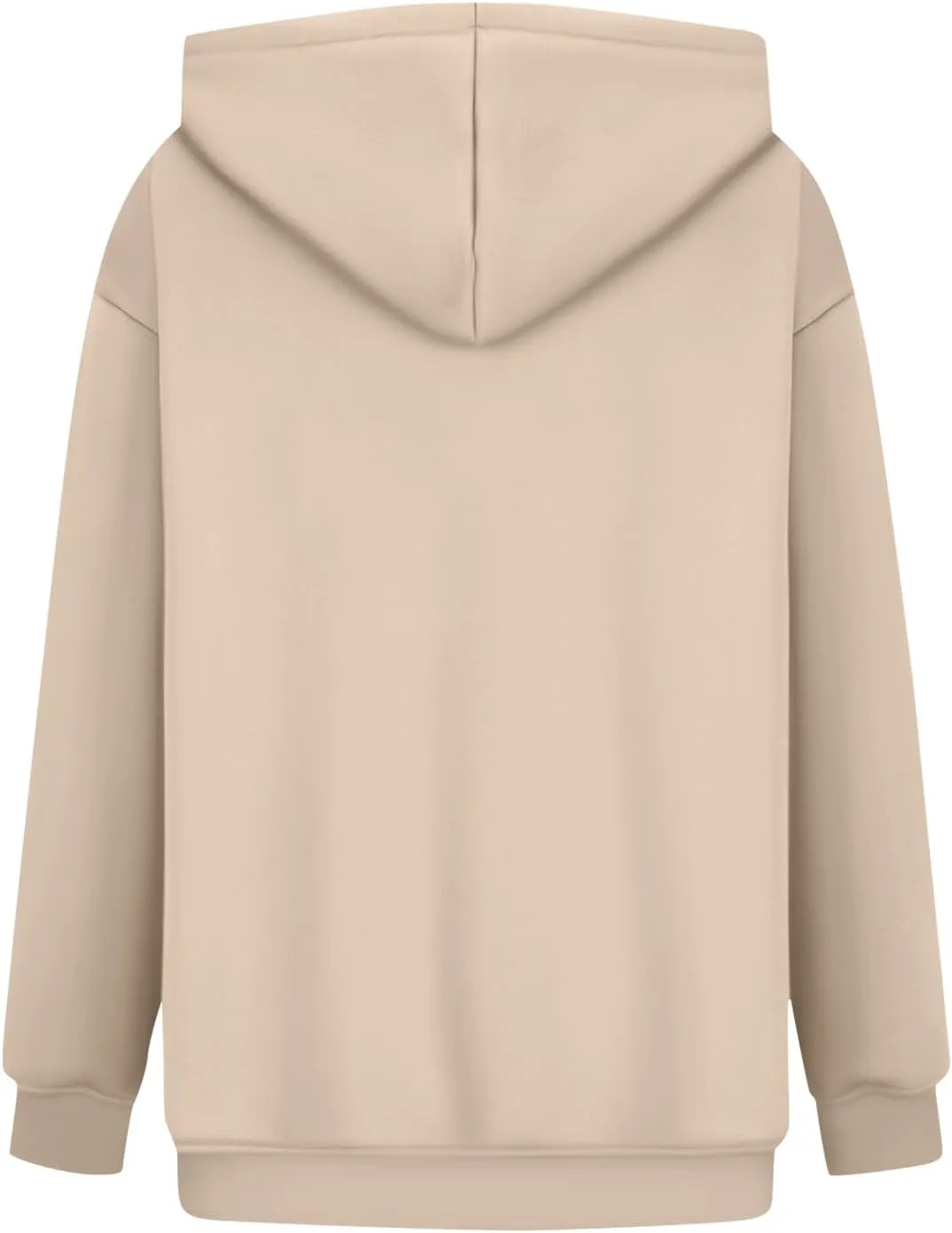 Fleece Hoodie Women Oversized Thermal Long Sleeve Hooded Sweatshirts Drop Shoulder Plain Pullover Tops with Pockets