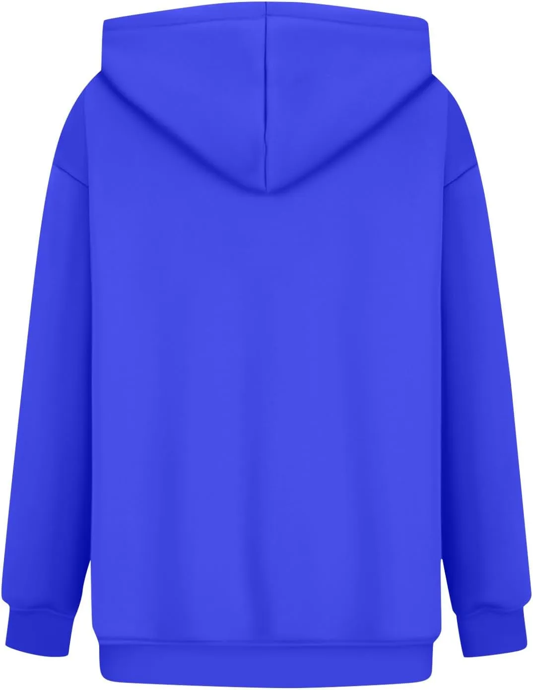 Fleece Hoodie Women Oversized Thermal Long Sleeve Hooded Sweatshirts Drop Shoulder Plain Pullover Tops with Pockets