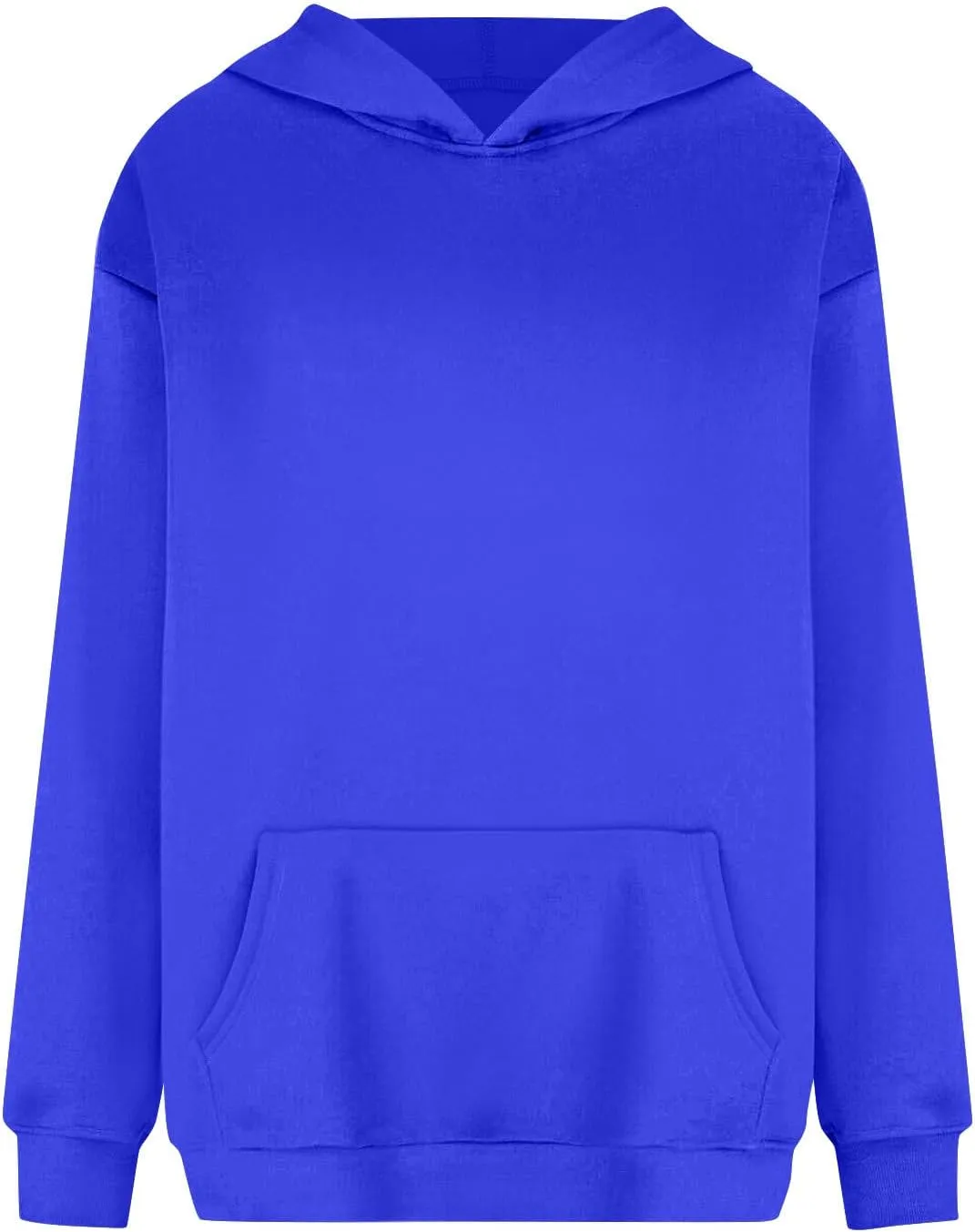 Fleece Hoodie Women Oversized Thermal Long Sleeve Hooded Sweatshirts Drop Shoulder Plain Pullover Tops with Pockets