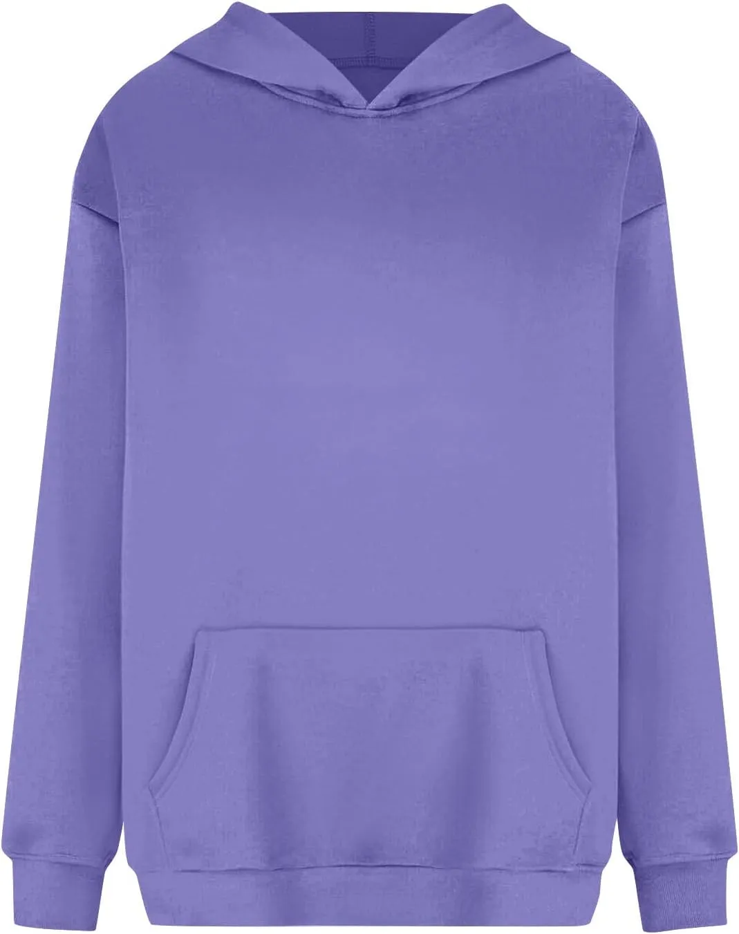 Fleece Hoodie Women Oversized Thermal Long Sleeve Hooded Sweatshirts Drop Shoulder Plain Pullover Tops with Pockets