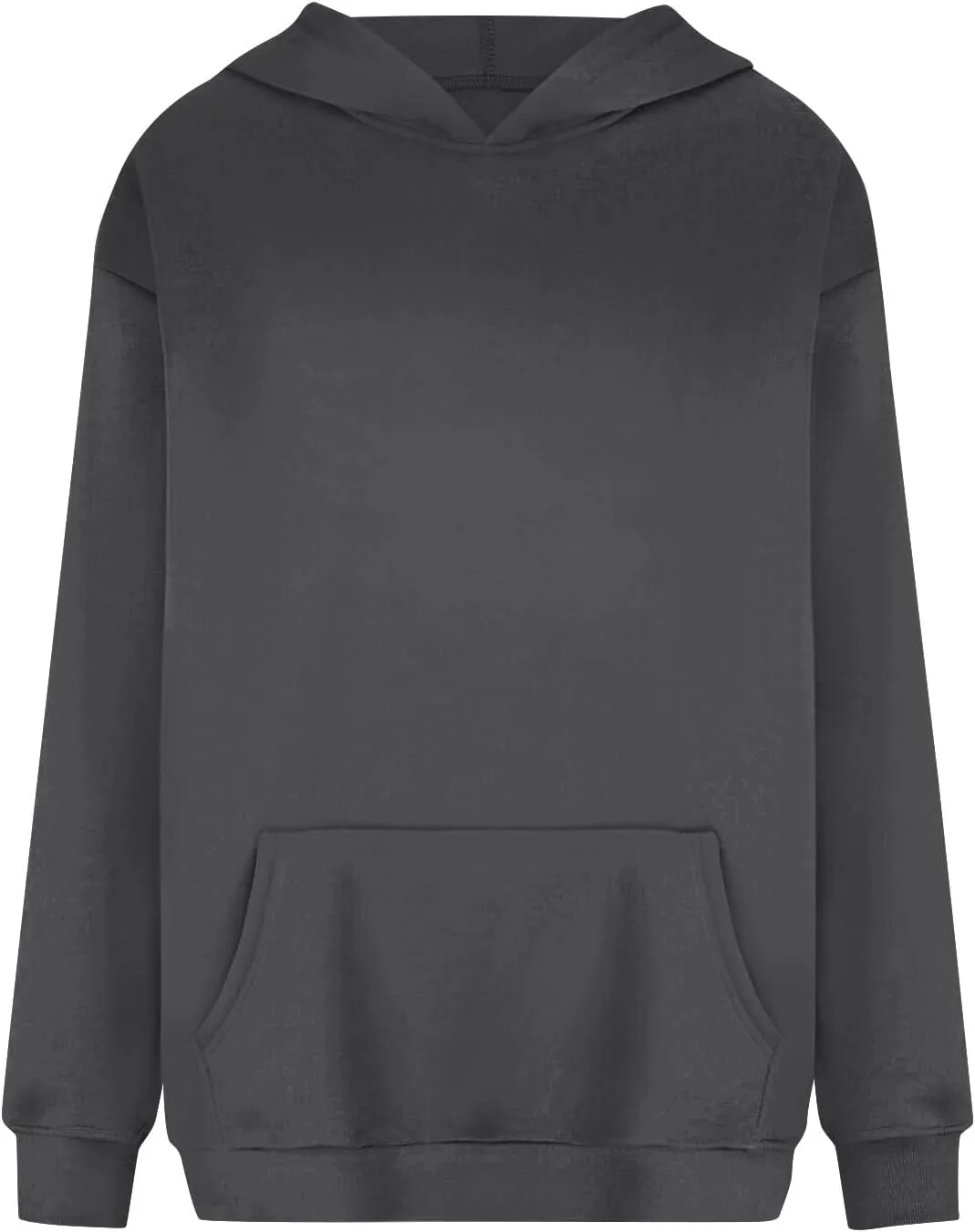 Fleece Hoodie Women Oversized Thermal Long Sleeve Hooded Sweatshirts Drop Shoulder Plain Pullover Tops with Pockets
