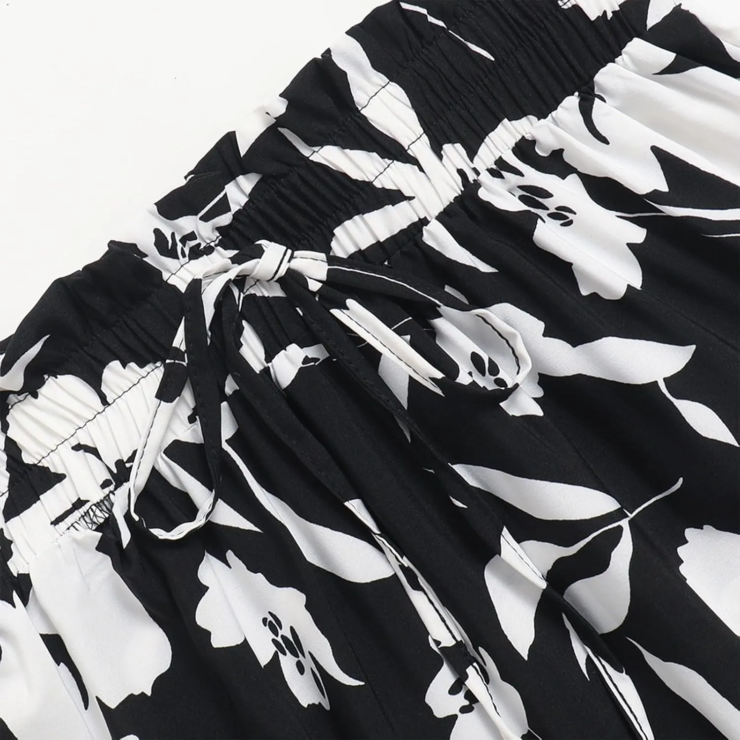 Floral Maxi Skirt for Women Summer Comfy Tiered Elastic High Waisted Skirts Vacation A-Line Flowy Swing Long Skirts