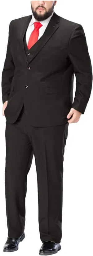 GATMSTZ Men's Formal Big Tall 3 Pieces Suit 2 Buttons Wedding Jacket Vest Pants