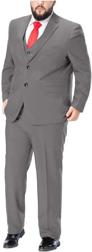 GATMSTZ Men's Formal Big Tall 3 Pieces Suit 2 Buttons Wedding Jacket Vest Pants