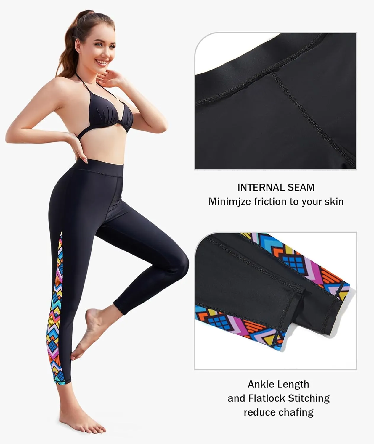 GEEK LIGHTING Swim Pants for Women Surfing Leggings SPF Swimming Tights Rash Guard Water Wetsuit Dive Kayaking Pants