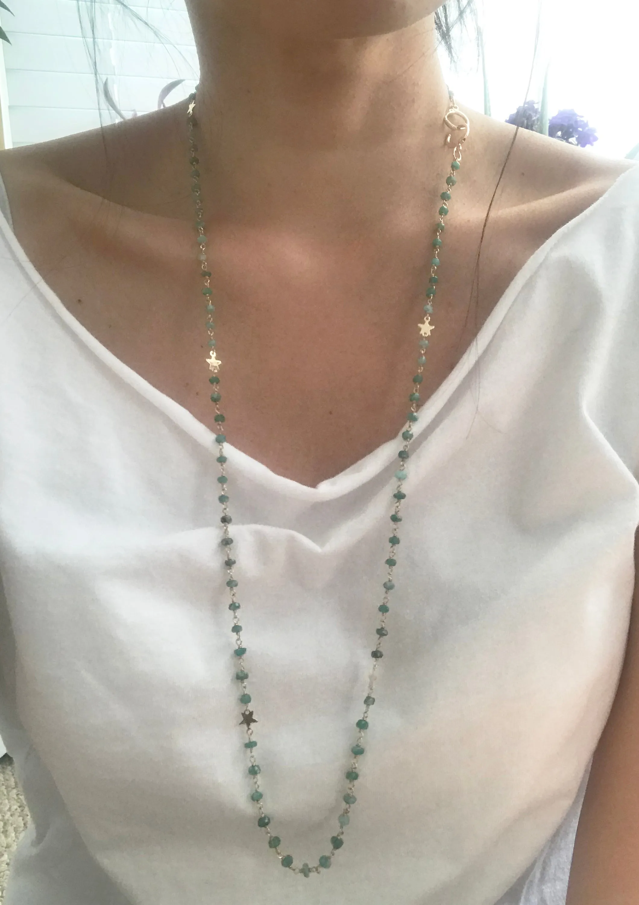 Gena Myint Amazonite Star Convertible Mask Necklace