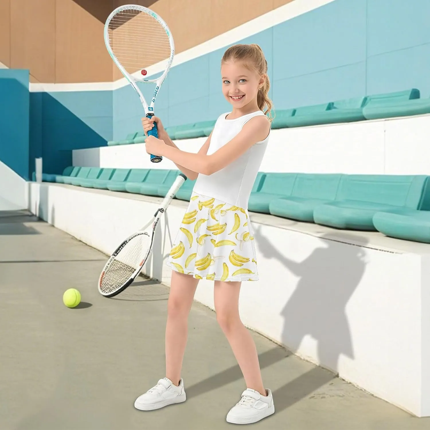 Girls Skorts High Waist Athletic Skirts with Shorts Stretchy Teens Performance Tennis