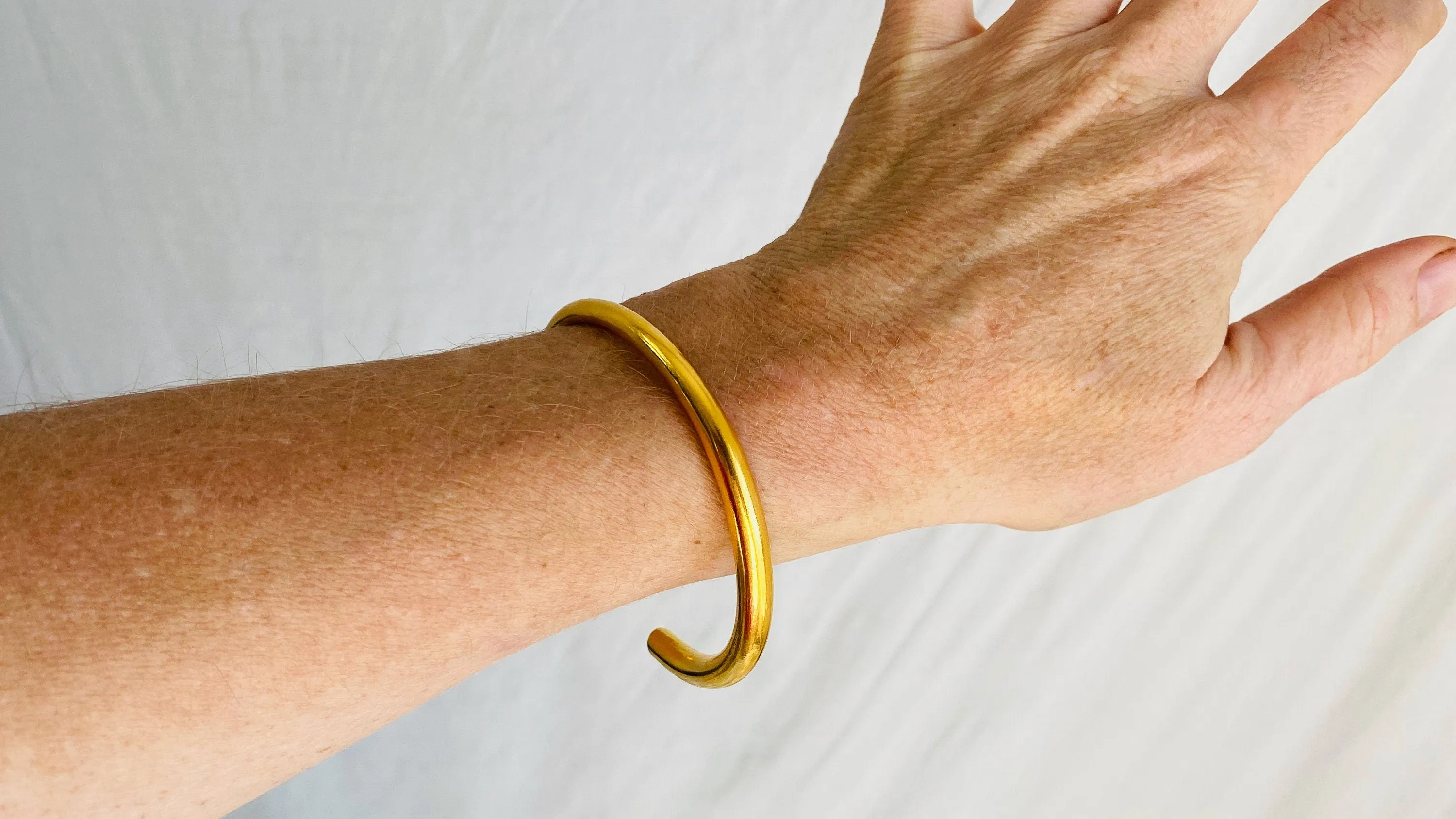 Gold Bangles. 24kt Gold Plated. Vermeil