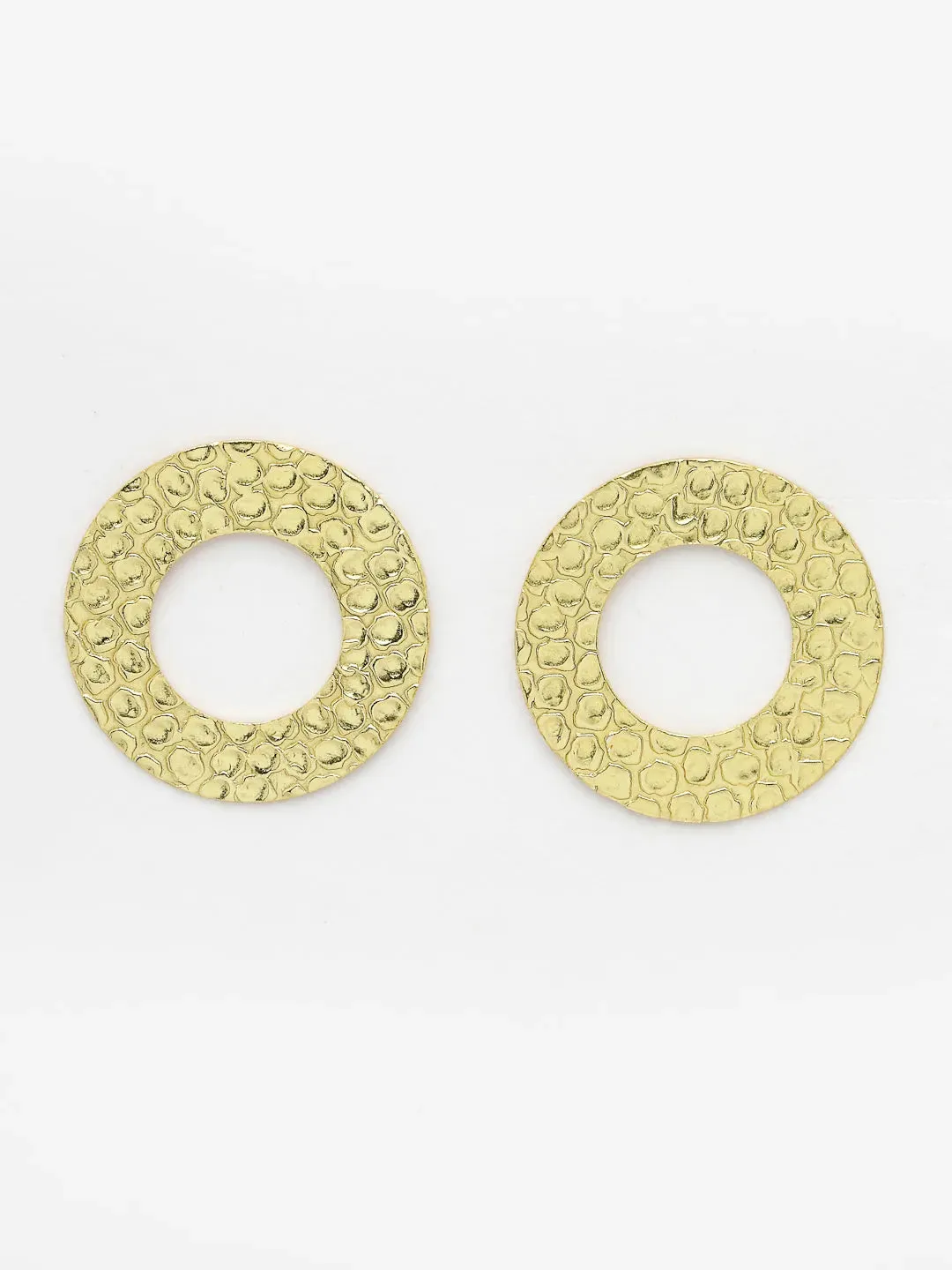 Gold-plated Cut Out Circle Drop Earrings