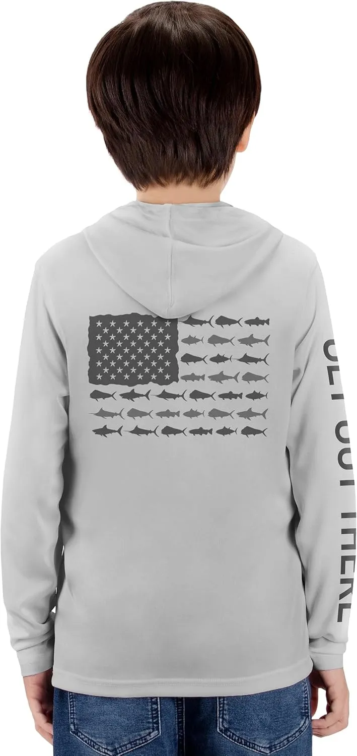 GOT Sports UPF 50  Kids Fishing Hoodie Shirt - UV Sun Protection Long Sleeve T Shirts for Youth Boys Girls