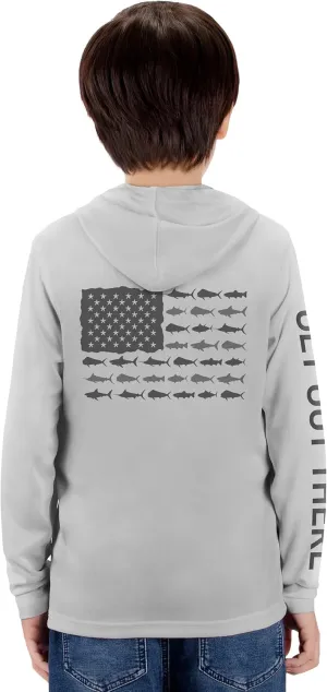GOT Sports UPF 50  Kids Fishing Hoodie Shirt - UV Sun Protection Long Sleeve T Shirts for Youth Boys Girls