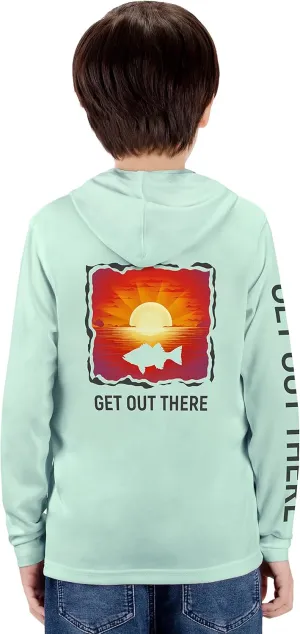 GOT Sports UPF 50  Kids Fishing Hoodie Shirt - UV Sun Protection Long Sleeve T Shirts for Youth Boys Girls