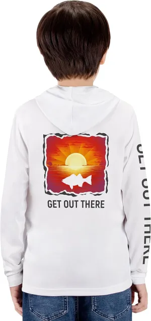 GOT Sports UPF 50  Kids Fishing Hoodie Shirt - UV Sun Protection Long Sleeve T Shirts for Youth Boys Girls