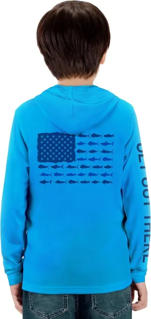 GOT Sports UPF 50  Kids Fishing Hoodie Shirt - UV Sun Protection Long Sleeve T Shirts for Youth Boys Girls