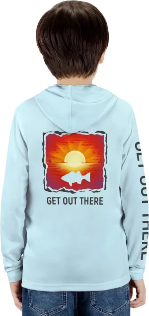 GOT Sports UPF 50  Kids Fishing Hoodie Shirt - UV Sun Protection Long Sleeve T Shirts for Youth Boys Girls