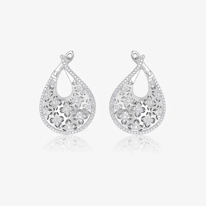 Graceful Textured Silver Earrings