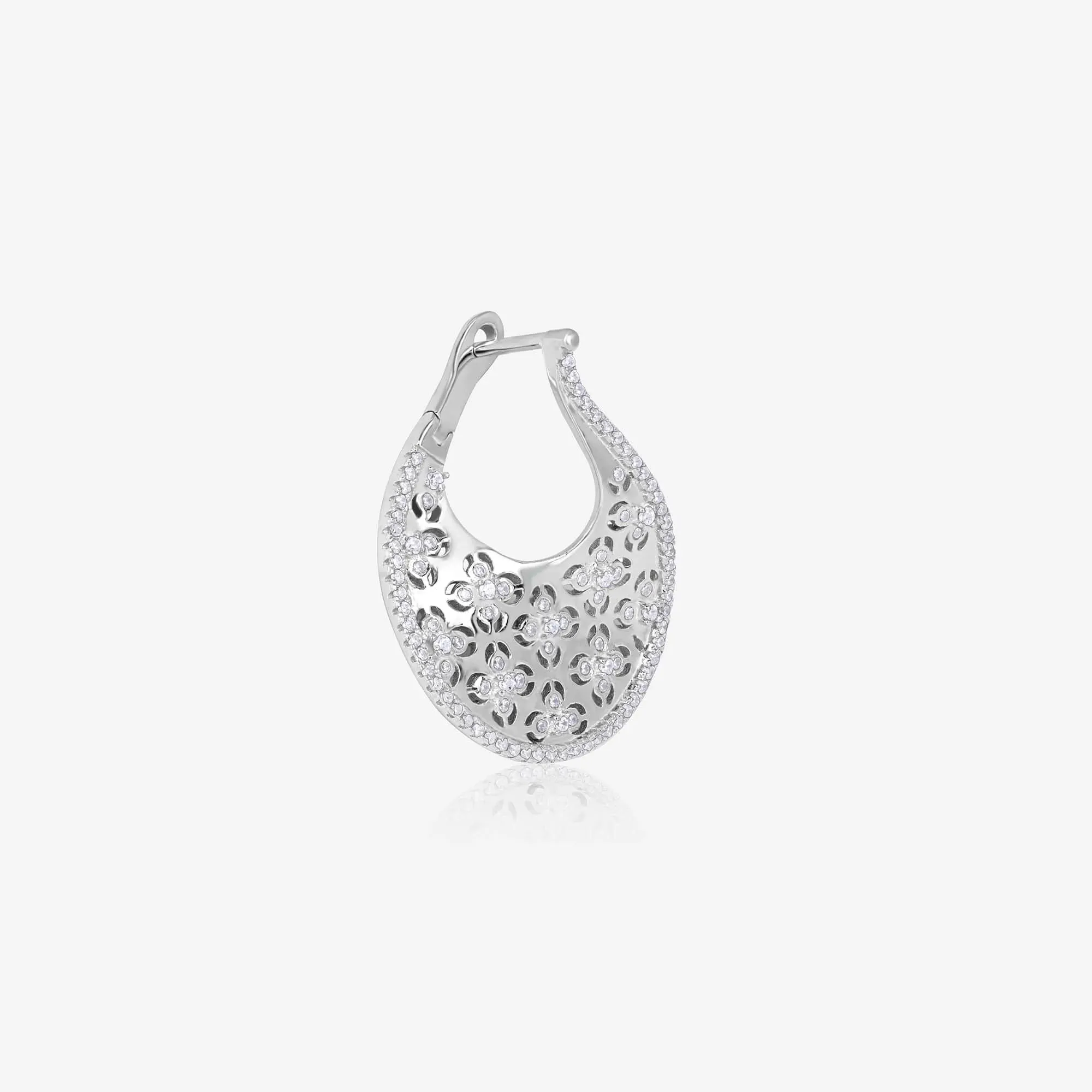 Graceful Textured Silver Earrings