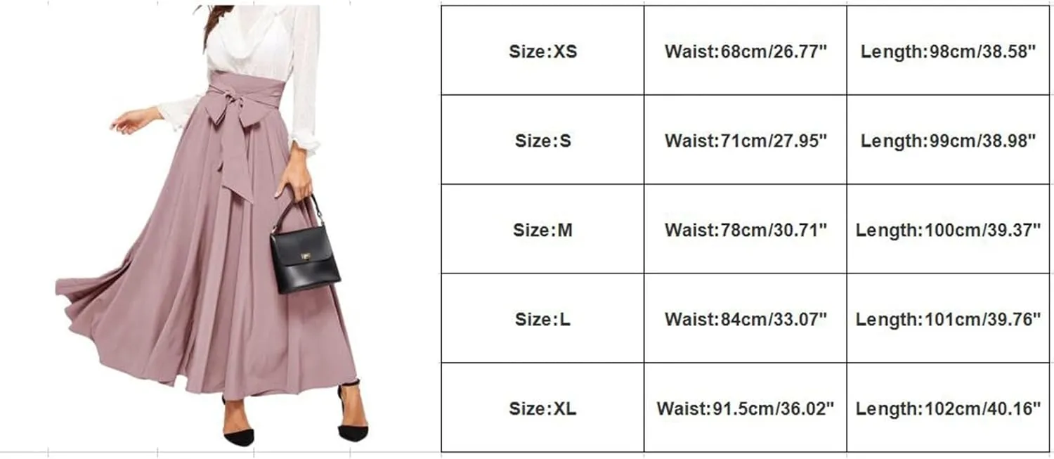 High Waisted Skirts for Women Asymmetrical Draped Hem Flowy Midi Length Bohemian Skirt with Adjustable Waist Tie