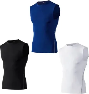 HNVAVQ Mens Tank Top,Slim fit Sleeveless T Shirt Vest Tops Quick-Dry Sports Undershirt for Running Fitness Gym,3 Pcs