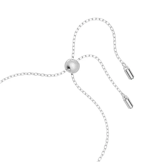 Hollow Interlocking Loop Blue Rhodium Plated Bracelet 5663493