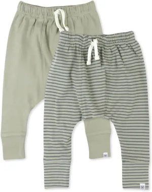 HonestBaby Multipack Honest Pants Joggers Pull on 100% Organic Cotton for Infant Baby and Toddler, Boys, Girls, Unisex