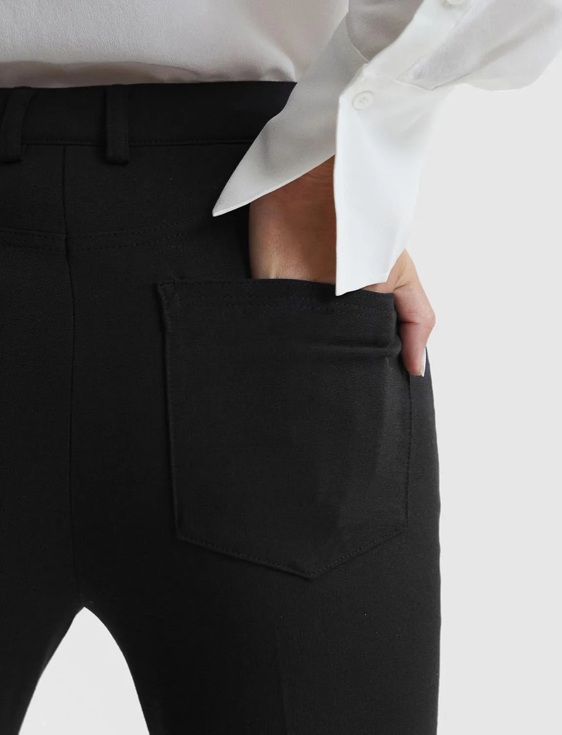 Houmous S-XXL 29''31''33''35'' Inseam Women's Bootcut Dress Pants with Pocket Stretch Work Lounge Pant Office Casual Pants