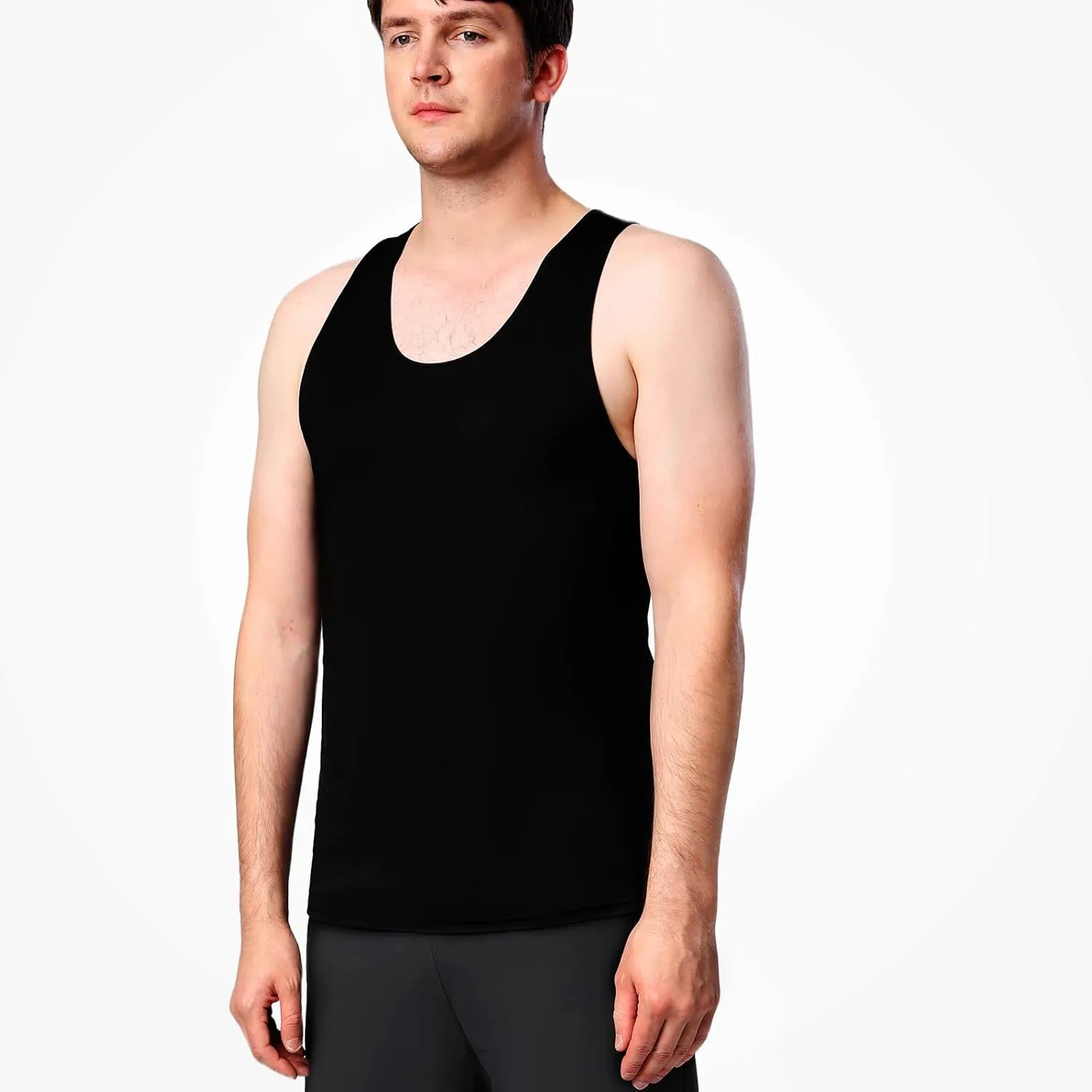 HYCOPROT 3 Pack Men's Athletic Compression Shirt Sleeveless Muscle Dry Fit Workout Tank Top for Running Training