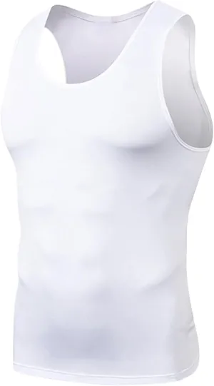 HYCOPROT 3 Pack Men's Athletic Compression Shirt Sleeveless Muscle Dry Fit Workout Tank Top for Running Training