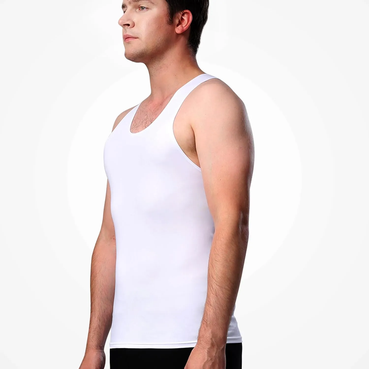 HYCOPROT 3 Pack Men's Athletic Compression Shirt Sleeveless Muscle Dry Fit Workout Tank Top for Running Training