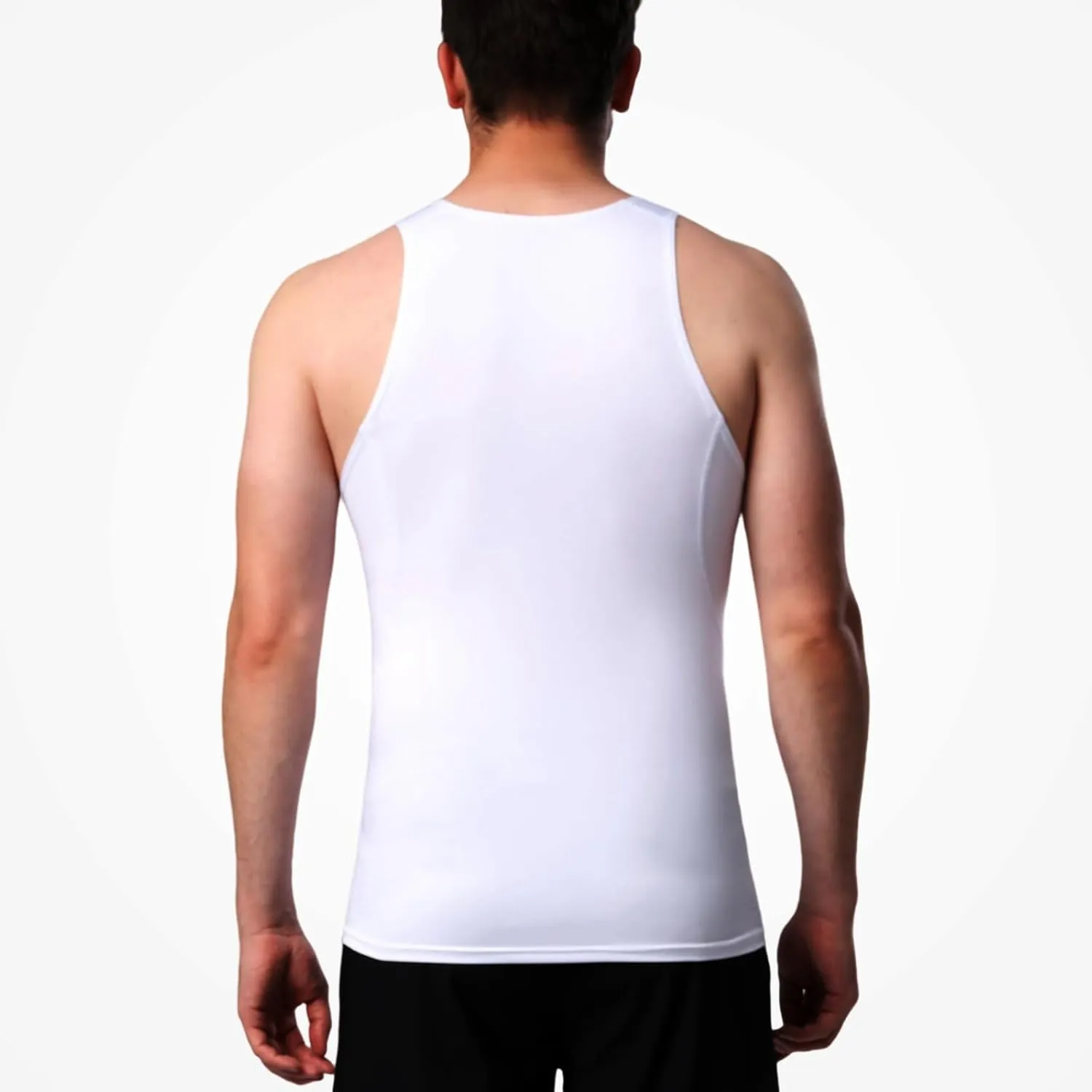 HYCOPROT 3 Pack Men's Athletic Compression Shirt Sleeveless Muscle Dry Fit Workout Tank Top for Running Training