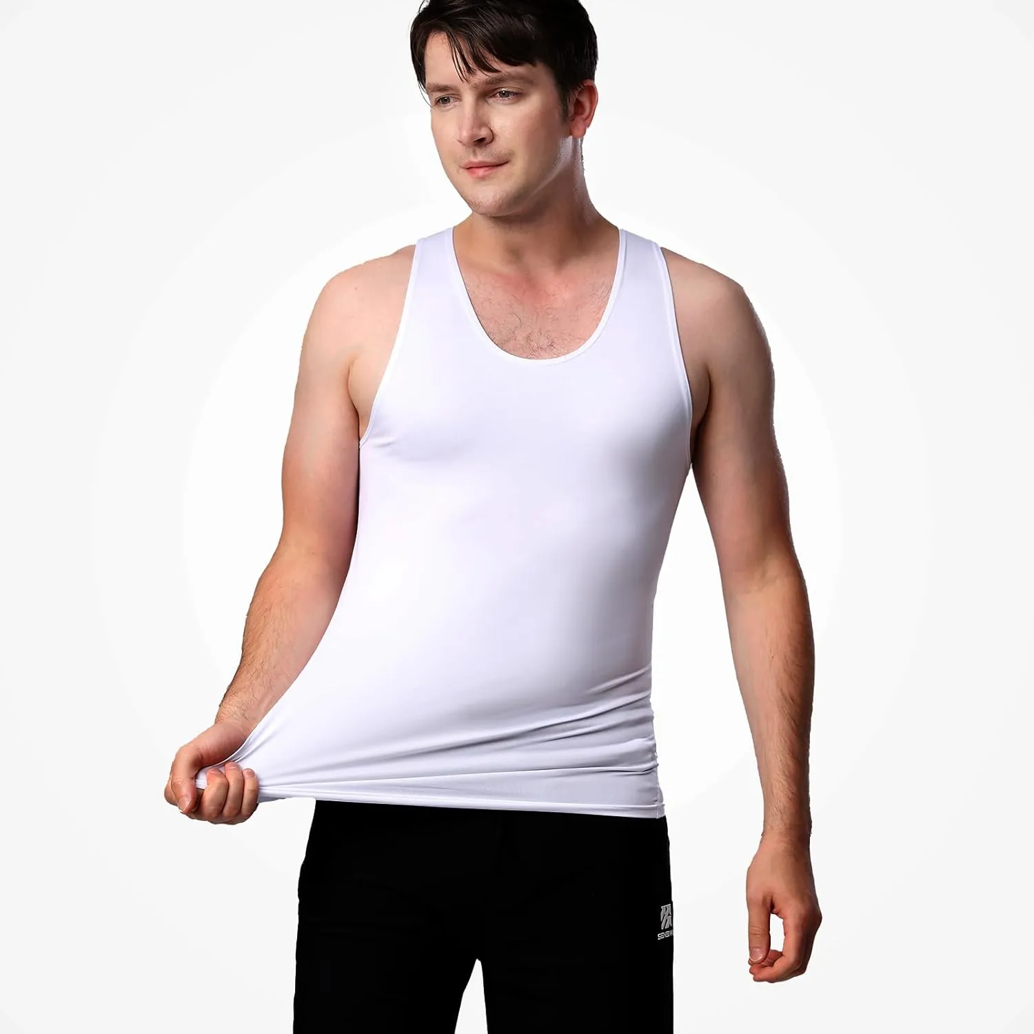 HYCOPROT 3 Pack Men's Athletic Compression Shirt Sleeveless Muscle Dry Fit Workout Tank Top for Running Training