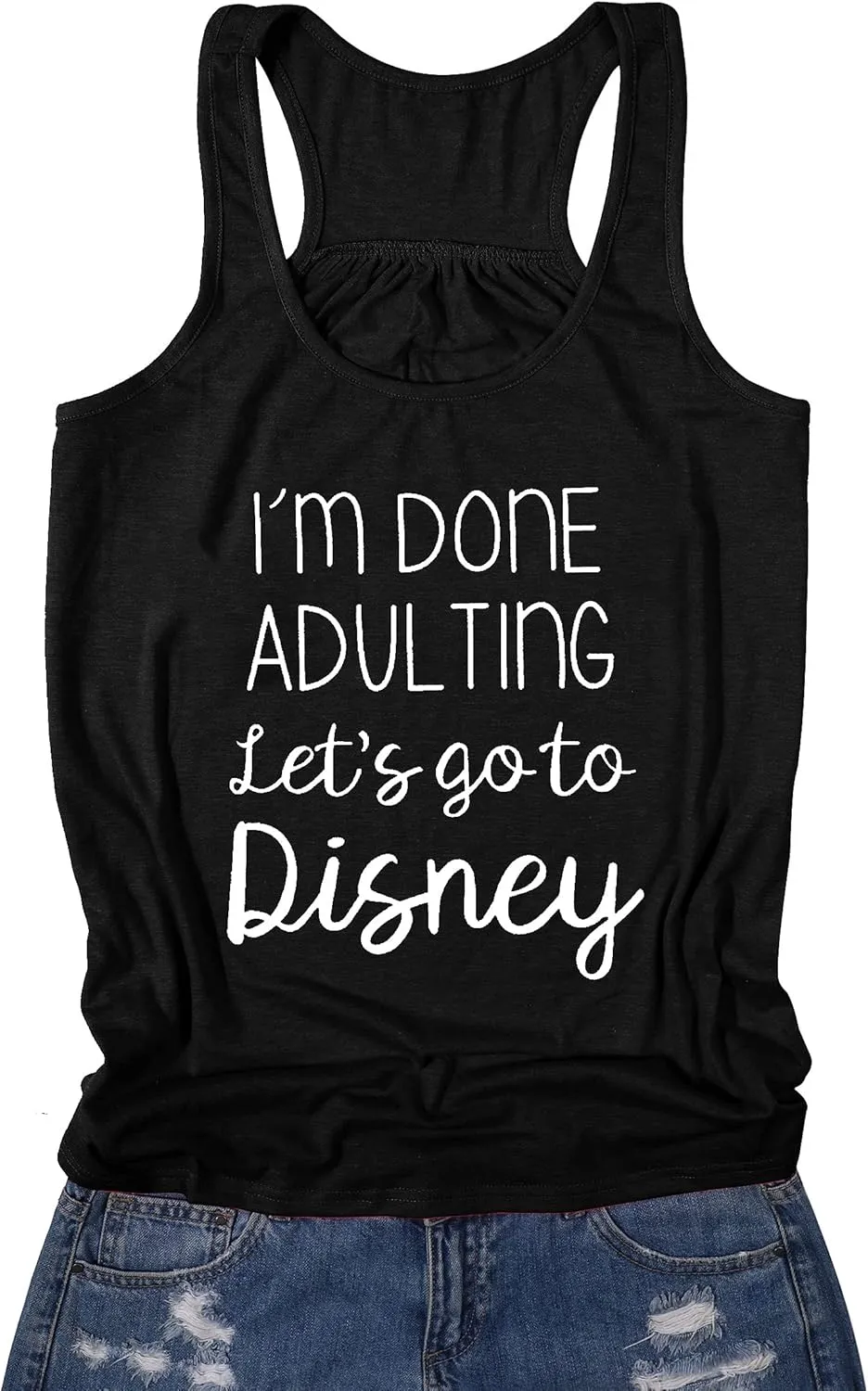 I Am Done Adulting Tank for Women Summer Vacation Tanks Top Funny Letters Sleeveless T-Shirts