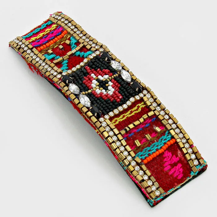 iLLASPARKZ Boho Beaded Woven Cuff Bracelet