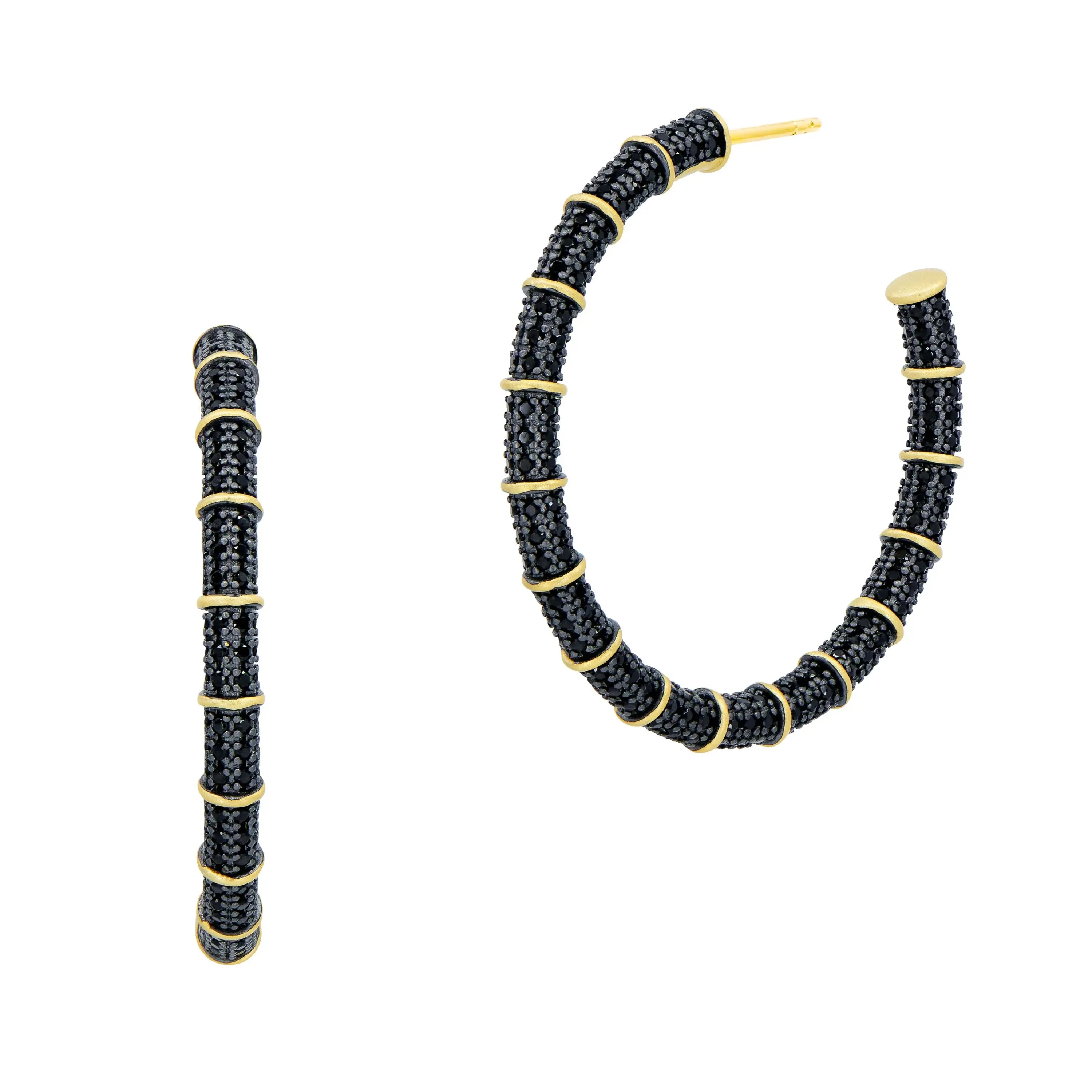 Industrial Finish Cobblestone Hoop Earrings