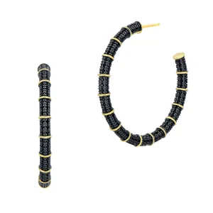 Industrial Finish Cobblestone Hoop Earrings