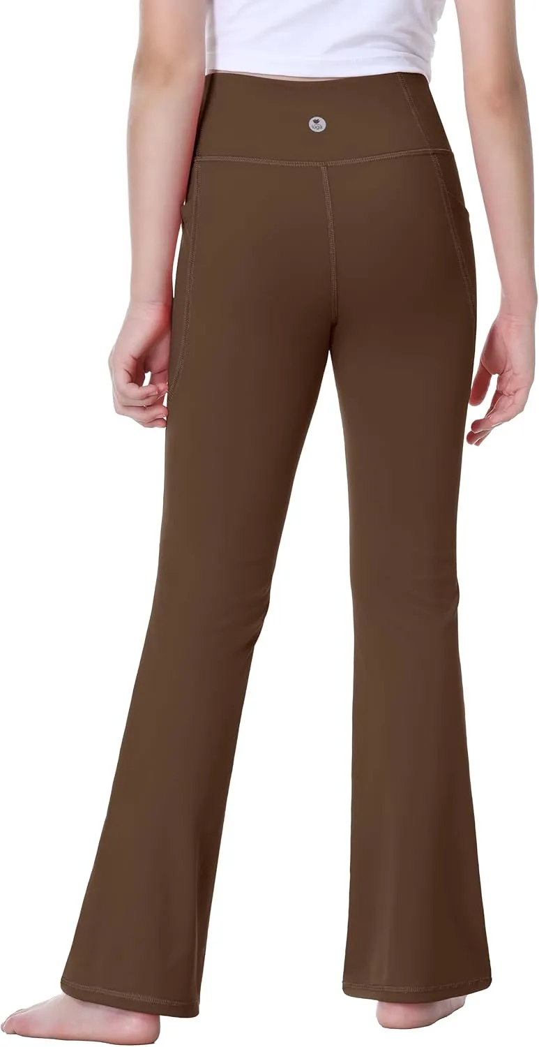 IUGA Girls Flare Leggings High Waist Cute Preppy Clothes for Girls Uniform Pants with Pockets Bell Bottom Pants