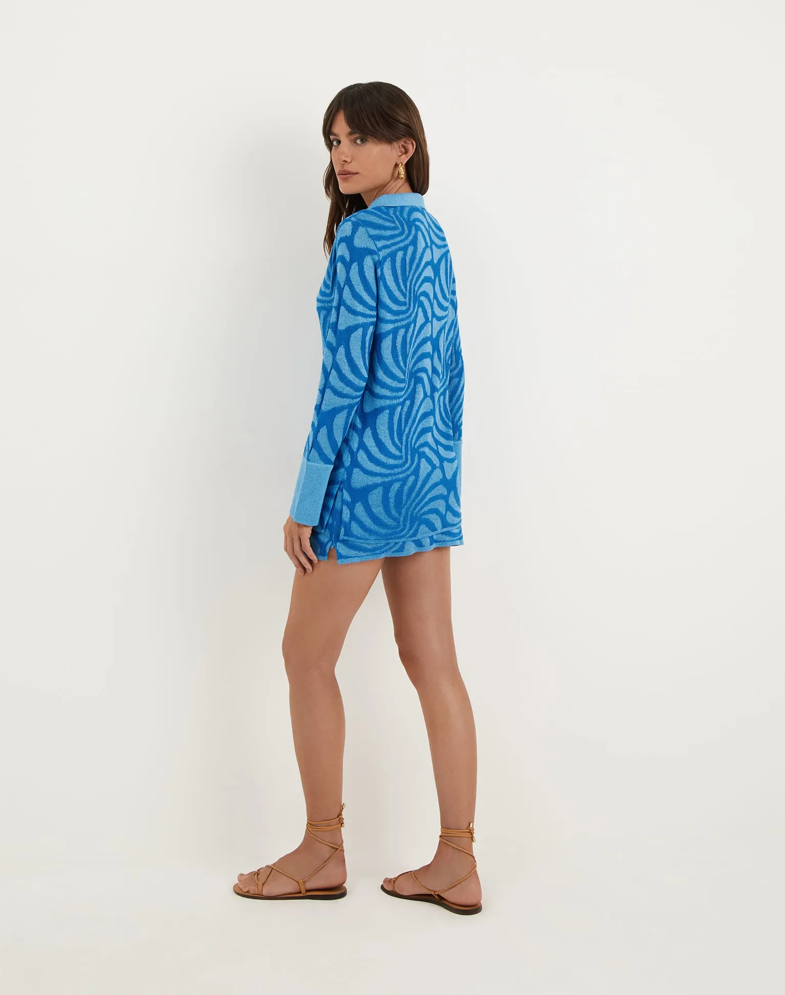 Jacquard Lara Blouse - Neptune