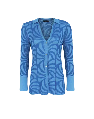 Jacquard Lara Blouse - Neptune
