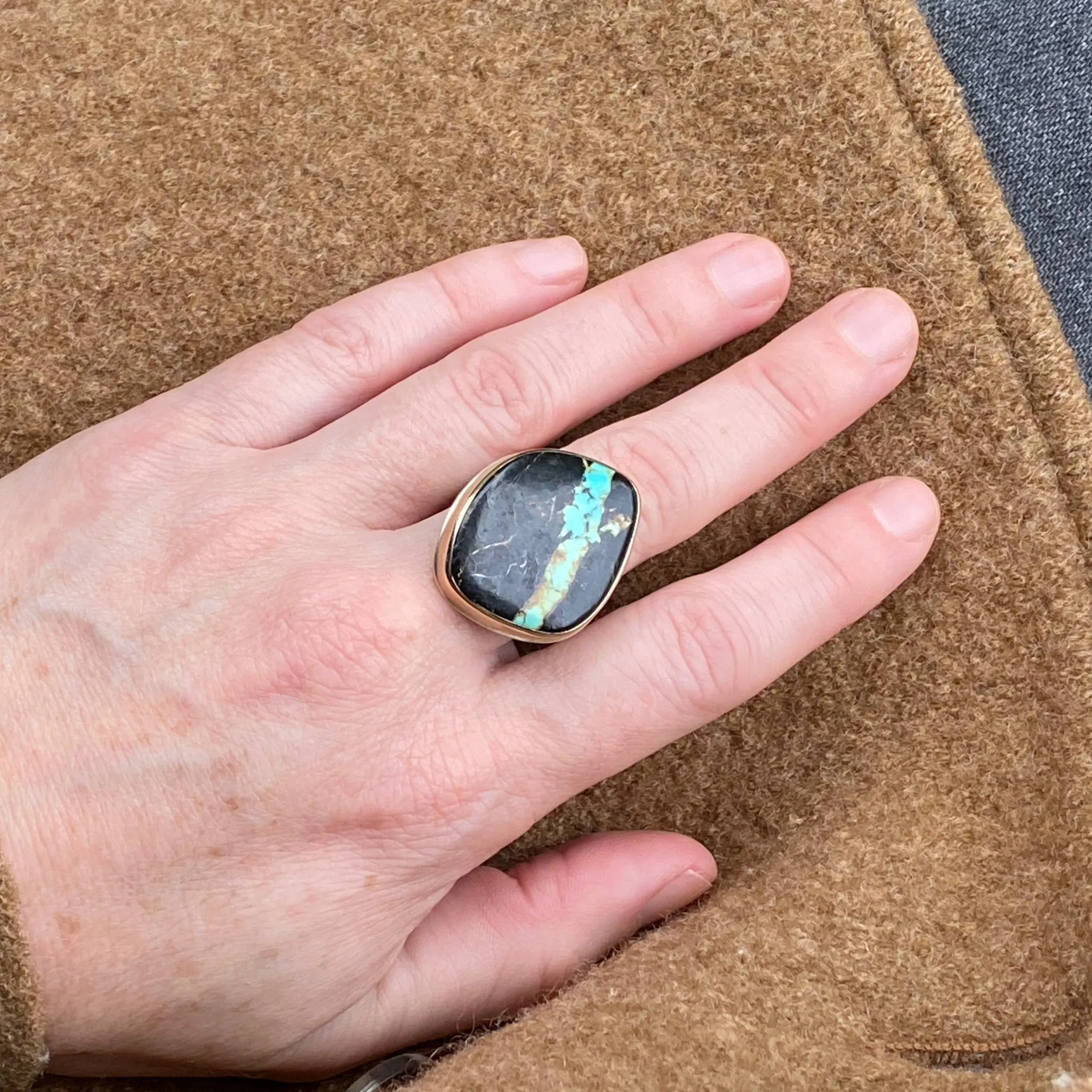 Jamie Joseph Trunk Show Large Black Jack Turquoise Ring