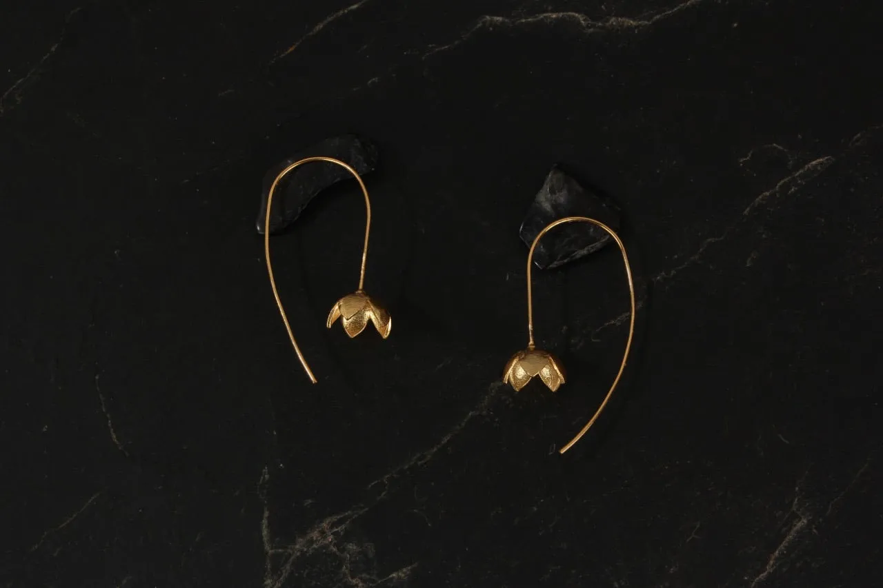 jewelry - berserk - gold plated delicate floret loops