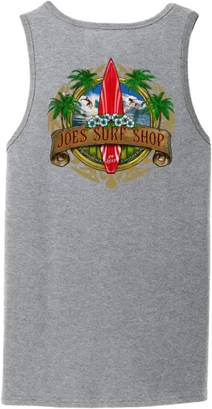 Joe's Surf Shop Mens Graphic Logo Collection Heavyweight Cotton Tank Tops-S-4XL